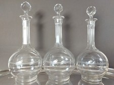3 carafes en cristal taillé gravé Val Saint Lambert VSL
