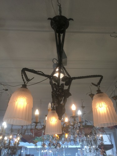 Lustre pâte verre 3 - lustre, de