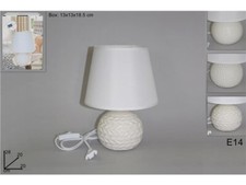 Lampe Chevet de Chambre Ombragé Commode 28cm Lumière Blanche Bombé Moderne Dfh