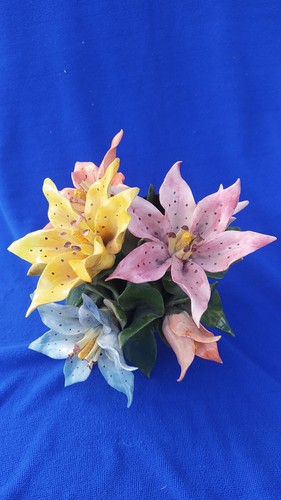 Bouquet fleurs faience - fleurs,