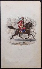 1844 - Spahis (Cavalerie) Gravure ancienne - Uniformes militaires - Algérie