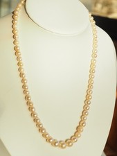 COLLIER ANCIEN PERLES DE CULTURE FERMOIR ARGENT ANTIQUE CULTURED PEARLS NECKLACE