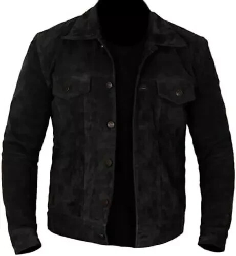 Veste camionneur daim noir - en,
