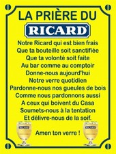 Plaque La prière du Ricard en