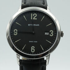Eterna Artena Montre Hommes Quartz 41MM Acier Vintage 2730.41 comme Neuf Noir
