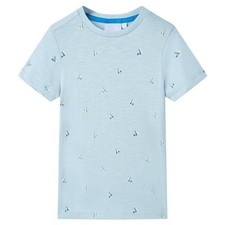 T-shirt pour Enfants Vêtement Manches Courtes Col Rond Tout-petit Bleu Clair 128
