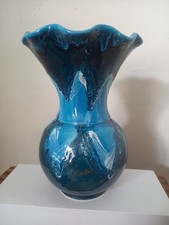 VALLAURIS Vase Bleu Vintage