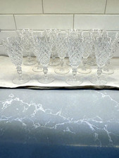 Hawks Delft Diamond Water Goblets 7” Set Of 12. Mint. 