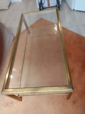table basse verre laiton