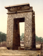 Egypt, Karnak, Photochrome Vergeta Pylon, Vintage Photochrome 26.5x2 »