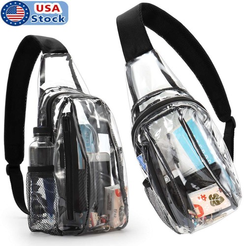 Clear pvc sling bag - clear,