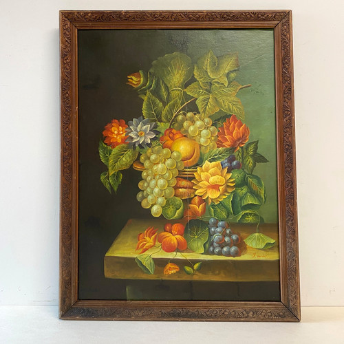 Tableau ancien hst marouflée - tableau,