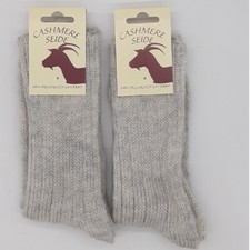 2 Paires De Chaussettes En Laine De Cachemire Et Soie Argent Gris 35 À 42