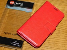 Samsung Galaxy S6 Edge coque etui CUIR ROSE tan leather PINK TELEPHONE LEDER