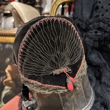 rare 1930s art deco toque hat hat decorated peacock stylized velvet