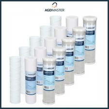 Ensemble 15 filtres à eau 10" cartouche filtrante à charbon actif osmotique 5 µm