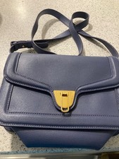 Coccinelle Beat Soft Crossbody Bag Blue Grain Leather