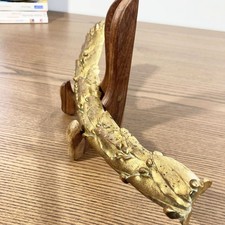 Ornement ancien en bronze doré, style Empire, XIXe, décor couronne de laurier