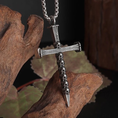Collier croix tête mort - tête, de