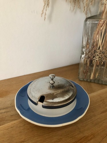 Vintage pot bleu - , avec