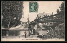 CPA Migennes-Laroche, La Passerelle 1908 