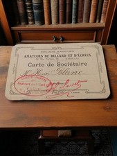 Vintage Collection Billiard and Chess Lovers Old Society Card Document