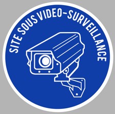 SITE SOUS VIDEO SURVEILLANCE CAMERA PROTECTION AUTOCOLLANT STICKER VA056