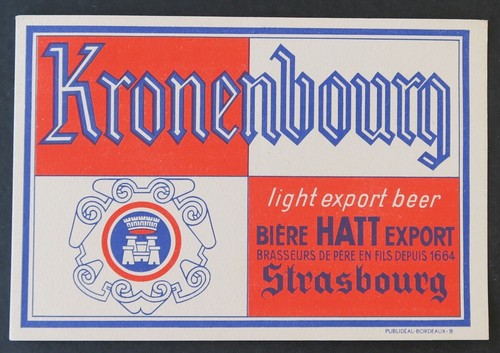 Buvard kronenbourg beer - beer, hatt
