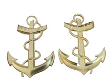 Ancre de marine casque coloniale  H: 60 mm.  ( Présentation recto/verso)📌5a.