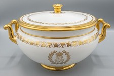 READ- Louis Philippe Sevres Service Des Princes Covered Soup Tureen & Lid Leaves