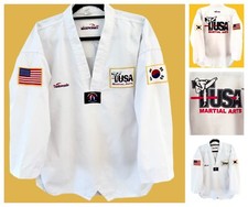 Martial Arts Taekwondo Dobok Top Uniform White Adult Sz 5 Karate TKD New
