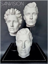 SET of 3 Rare Vintage HINDSGAUL female Mannequin Head Kopf Schaufensterpuppe