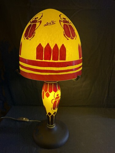 Lampe pate verre signee - lampe, en