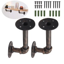 2pcs Étagères murales Tuyau Étagère en Fer Style Industriel Couleur bronze