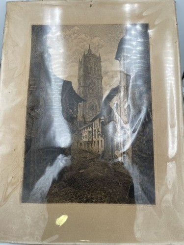 Gravure eau forte vieux - vieux, rodez