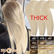 THICK 100G Tape In 100% Remy Human Hair Extensions Skin Weft FULL HEAD Blonde US