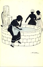 Illustrated postcard Frau Holle Lady Holle Conte Brothers Grimm (1388)