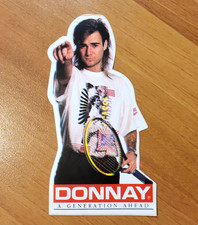 AGASSI DONNAY sticker publicitaire vintage Raquette de tennis adesivo aufkleber