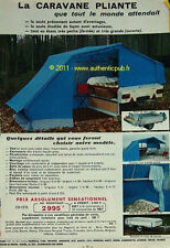 1968 ADVERTISING MANUFRANCE FOLDING CARAVAN 2995 Francs