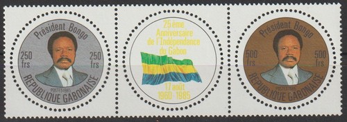Gabon triptyque 25e - gabon., ★★