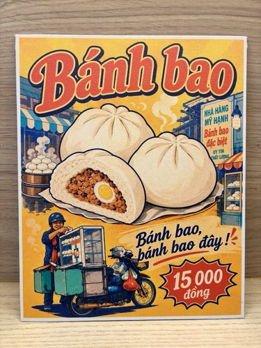 Toile déco bánh bao vietnam - toile,