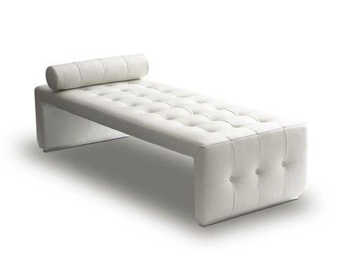 Lit jour cuir blanc - lit,