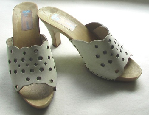 Sabots talons hauts cuir blanc - talons,