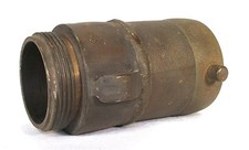 POWHATTAN ANTIQUE BRASS FIREMAN FIRE MAN FIGHTER HOSE HYDRANT QUICK COUPLER 3" 