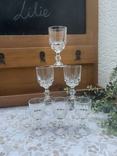 6 Anciens Verres À Liqueur À Pied Vintage