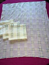 4 cotton voile curtains 1950s H 80cm x 70cm