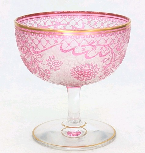Cameo cut crystal - crystal, cranberry