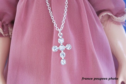 Collier croix mini strass - collier,