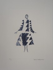 Sonia DELAUNAY: Rhythms Triangles Dress - Signed Lithograph