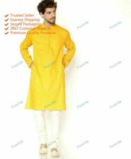 Hommes Kurta Traditionnel Ethnique Vêtement Chemise Coton Indien
